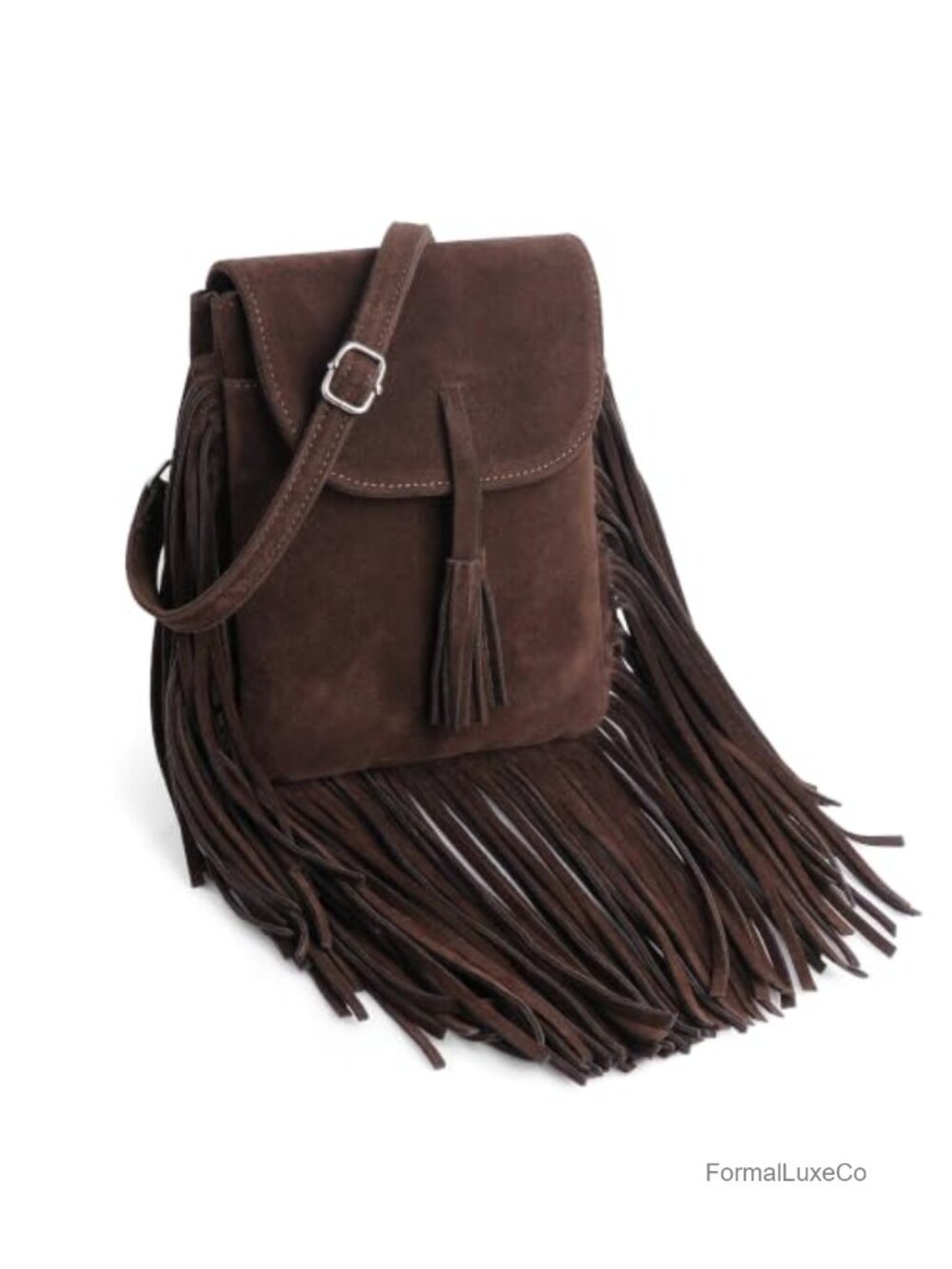 Fringe Small Crossbody Bag Women Suede Vegan Phone Wallet RFID